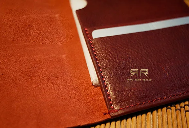 Handmade Genuine leather clutch travel wallet passport wallet purse long wallet women