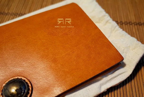 Handmade Genuine leather clutch travel wallet passport wallet purse long wallet women