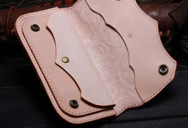 Handmade leather Beige Black floral wallet leather women men Long Wallet clutch Tooled wallet