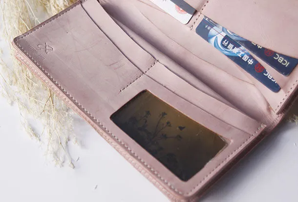 Handmade leather braided personalized custom clutch purse long wallet purse clutch women