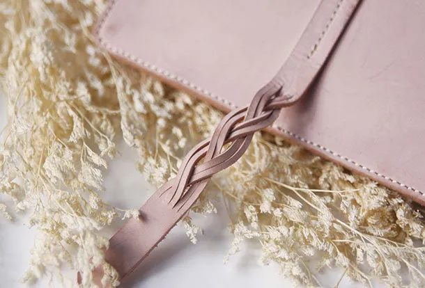 Handmade leather braided personalized custom clutch purse long wallet purse clutch women