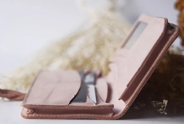 Handmade leather braided personalized custom clutch purse long wallet purse clutch women