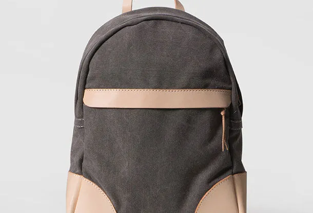 Handmade Leather canvas backpack shoulder purse for women leather shoulder bag