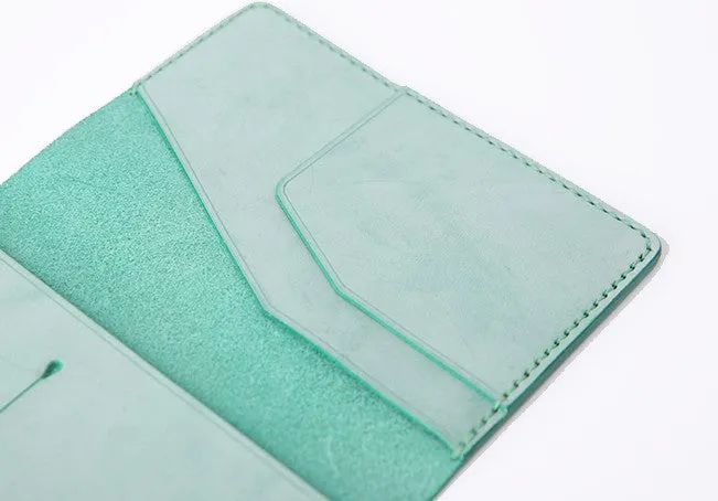 Handmade Leather Cute Womens Long Passport Wallet Travel Wallet for Women