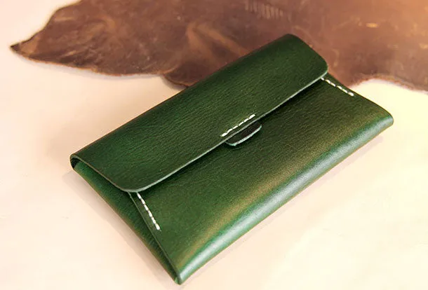 Handmade leather detachable clutch purse long wallet purse clutch women