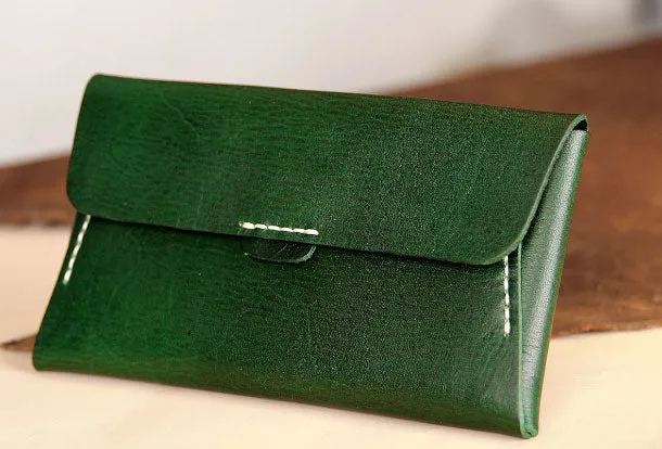 Handmade leather detachable clutch purse long wallet purse clutch women