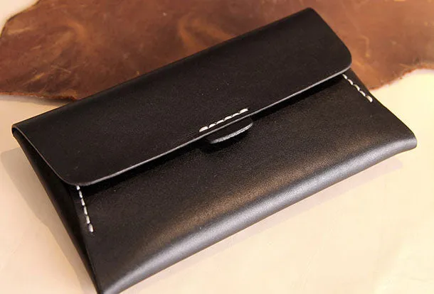 Handmade leather detachable clutch purse long wallet purse clutch women