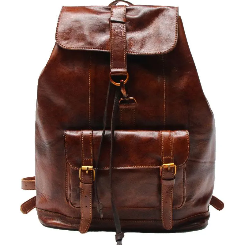 Handmade Leather Mens Backpacks Travel Backpacks Laptop Backpack for men