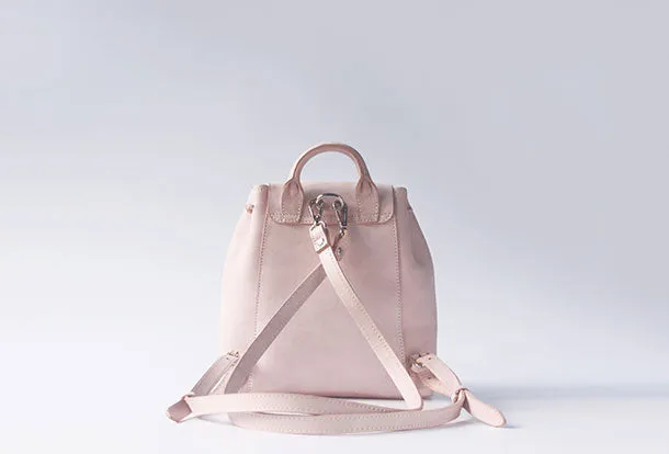 Handmade leather purse backpack beige bag shoulder bag satchel bag purse women