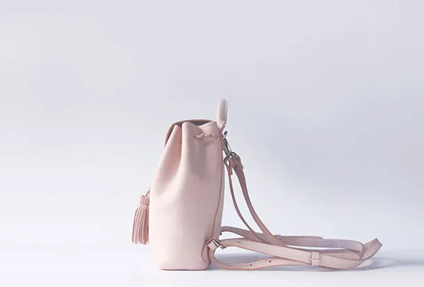 Handmade leather purse backpack beige bag shoulder bag satchel bag purse women