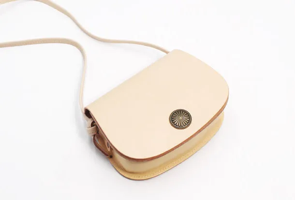 Handmade Leather Round Bag Crossbody Bag Shoulder Bag Purse for Women Leather Bag