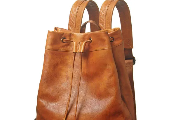 Handmade Leather satchel bag backpack women bag men shoulder bag brown