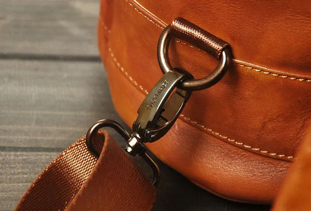 Handmade Leather satchel bag backpack women bag men shoulder bag brown
