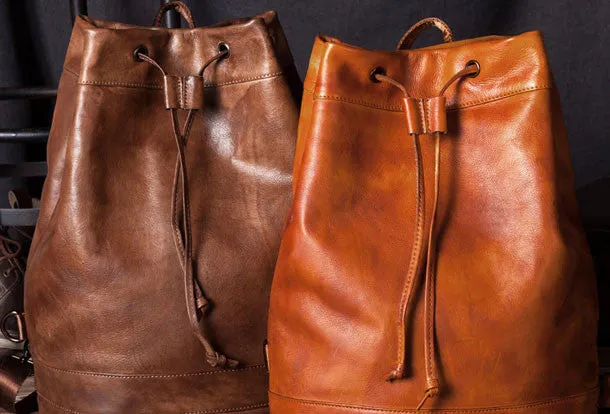 Handmade Leather satchel bag backpack women bag men shoulder bag brown