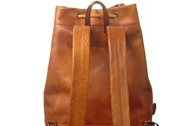 Handmade Leather satchel bag backpack women bag men shoulder bag brown