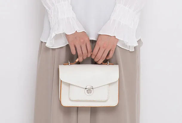 Handmade Leather Women messenger stachel bag purse shoulder bag small white phone crossbody bag
