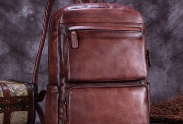 Handmade Leather Womens Backpack Bag School Vintage Backpack Purse for Women