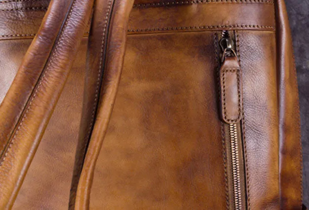 Handmade Leather Womens Backpack Bag School Vintage Backpack Purse for Women