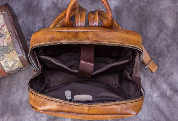 Handmade Leather Womens Backpack Bag School Vintage Backpack Purse for Women