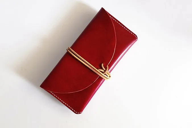 Handmade LEATHER Womens Long Wallet Leather Envelope Long Wallets FOR Women