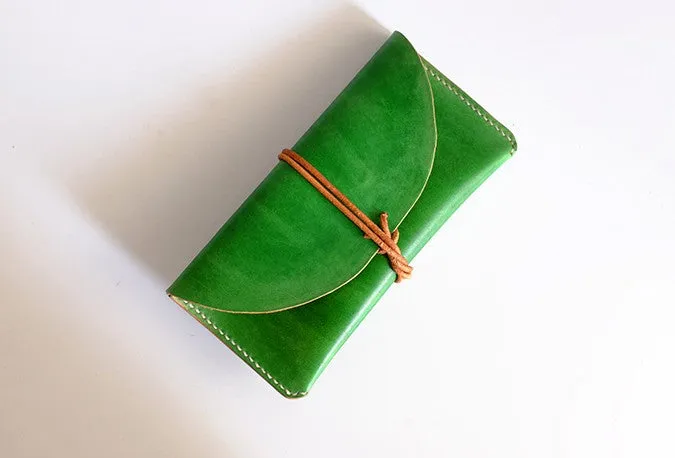 Handmade LEATHER Womens Long Wallet Leather Envelope Long Wallets FOR Women
