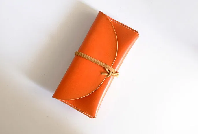 Handmade LEATHER Womens Long Wallet Leather Envelope Long Wallets FOR Women