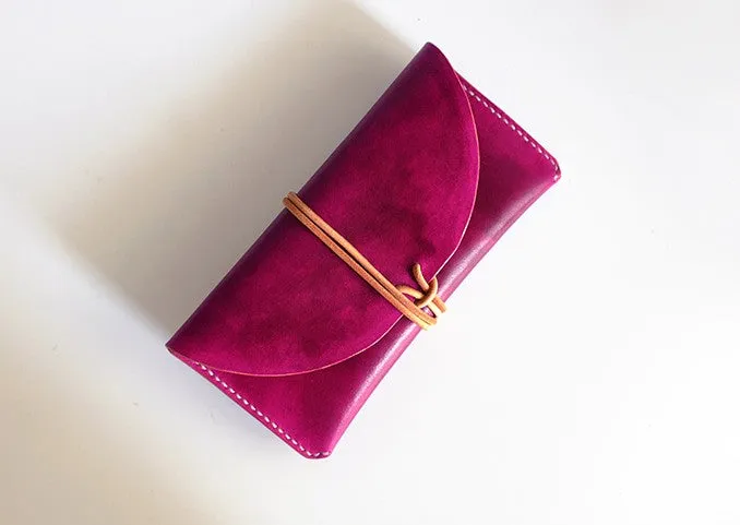 Handmade LEATHER Womens Long Wallet Leather Envelope Long Wallets FOR Women