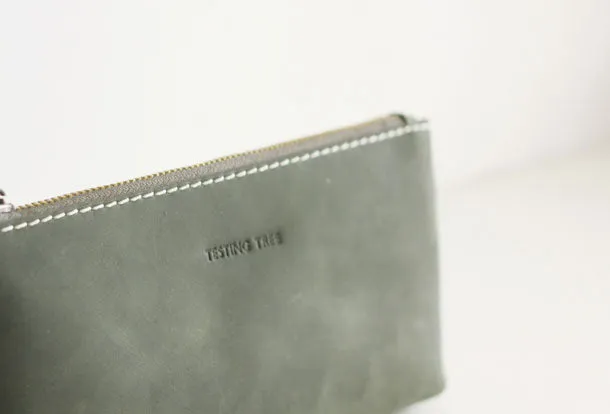 Handmade leather womens zip phone clutch purse Wristlet wallet purse clutch