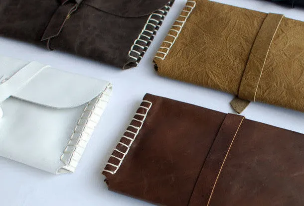Handmade vintage womens leather long wallet leather envelope long wallet for women