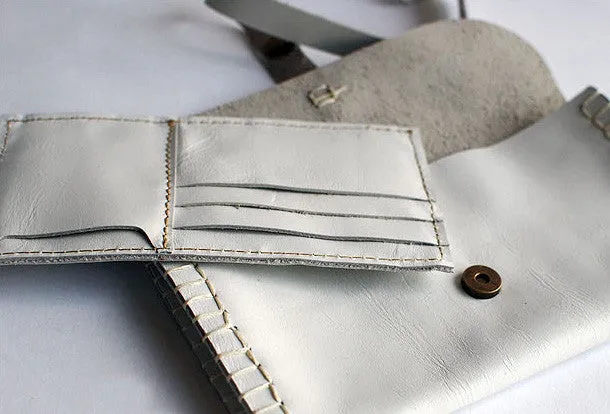 Handmade vintage womens leather long wallet leather envelope long wallet for women