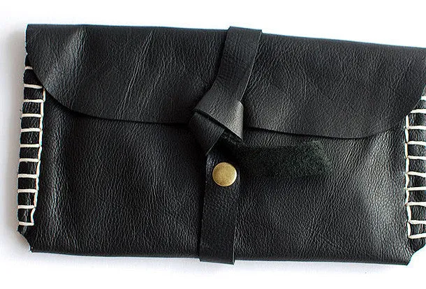 Handmade vintage womens leather long wallet leather envelope long wallet for women