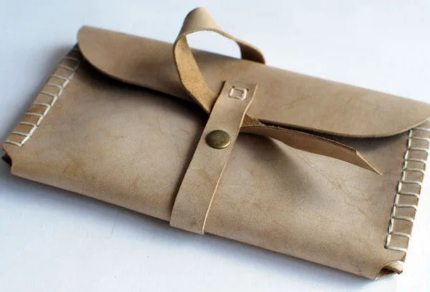 Handmade vintage womens leather long wallet leather envelope long wallet for women