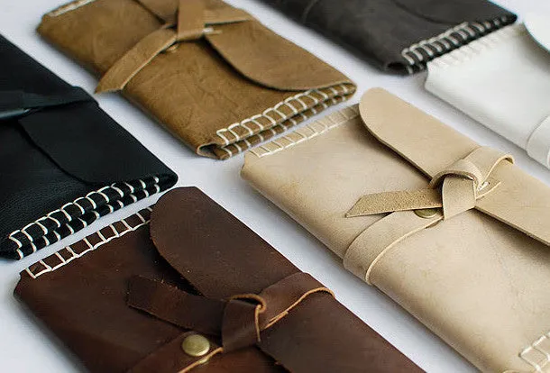 Handmade vintage womens leather long wallet leather envelope long wallet for women