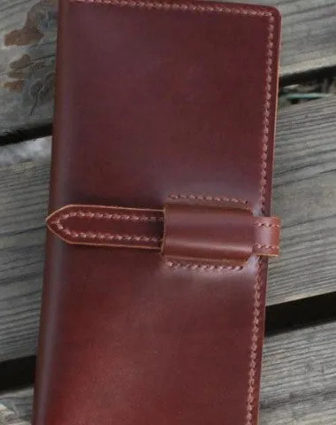 Handmade womens leather wallet long wallet clutch wallet for women