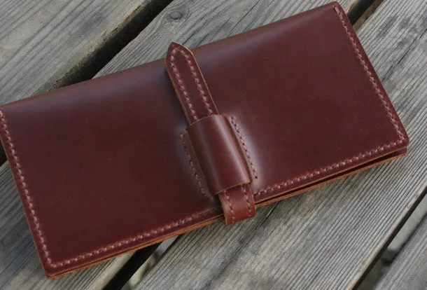 Handmade womens leather wallet long wallet clutch wallet for women