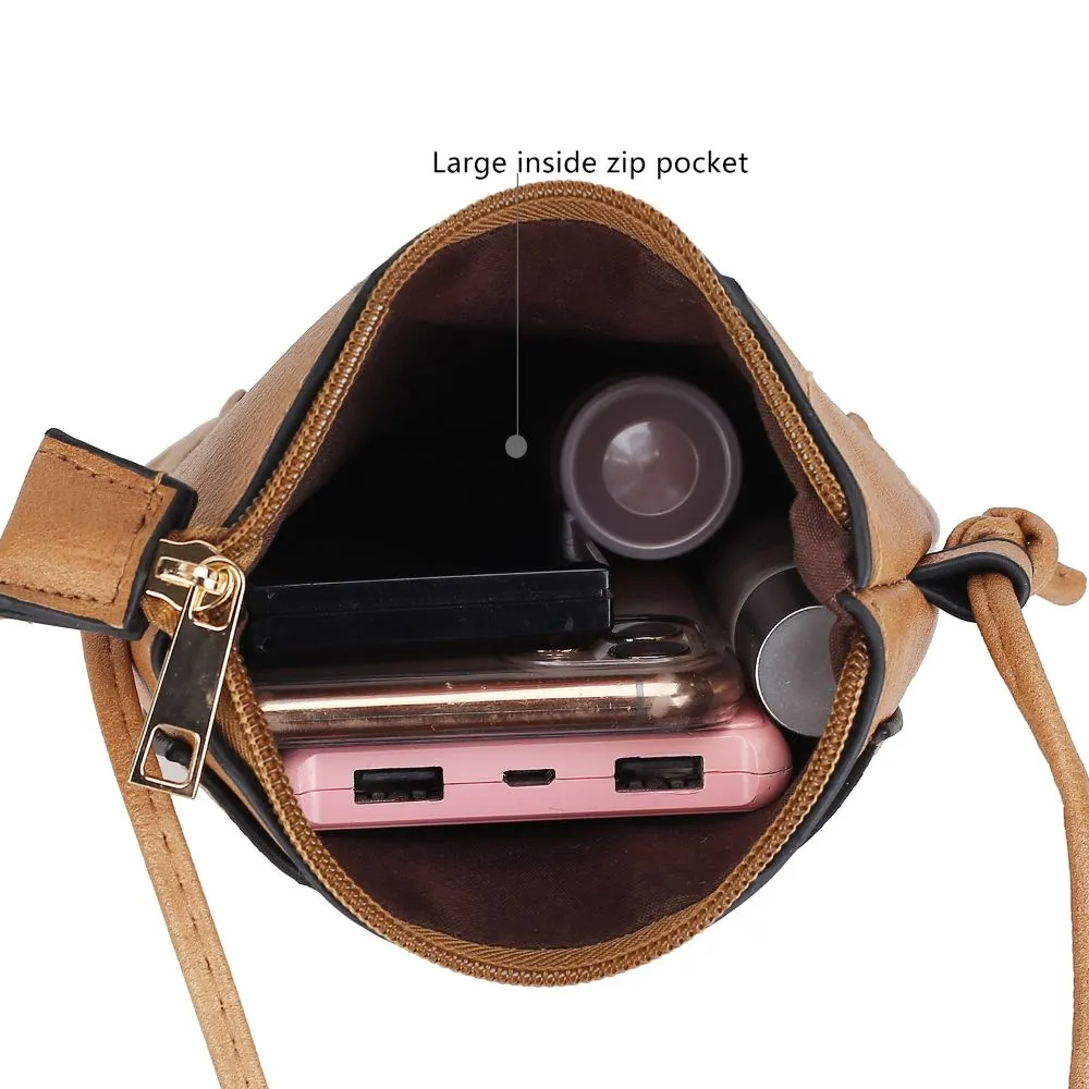 Heartly Vegan Leather Small Crossbody Handbag
