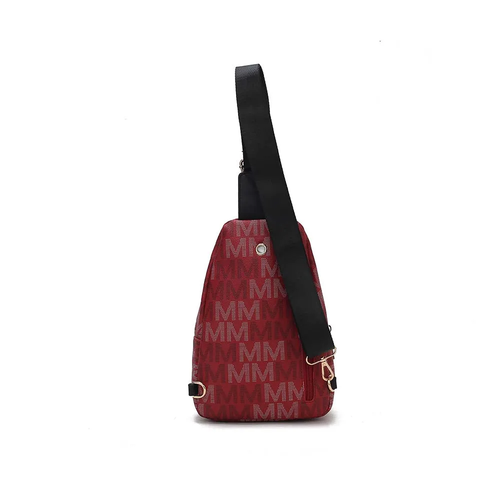 Helaena M Logo Printed Vegan Leather Womens Sling Bag by Mia K
