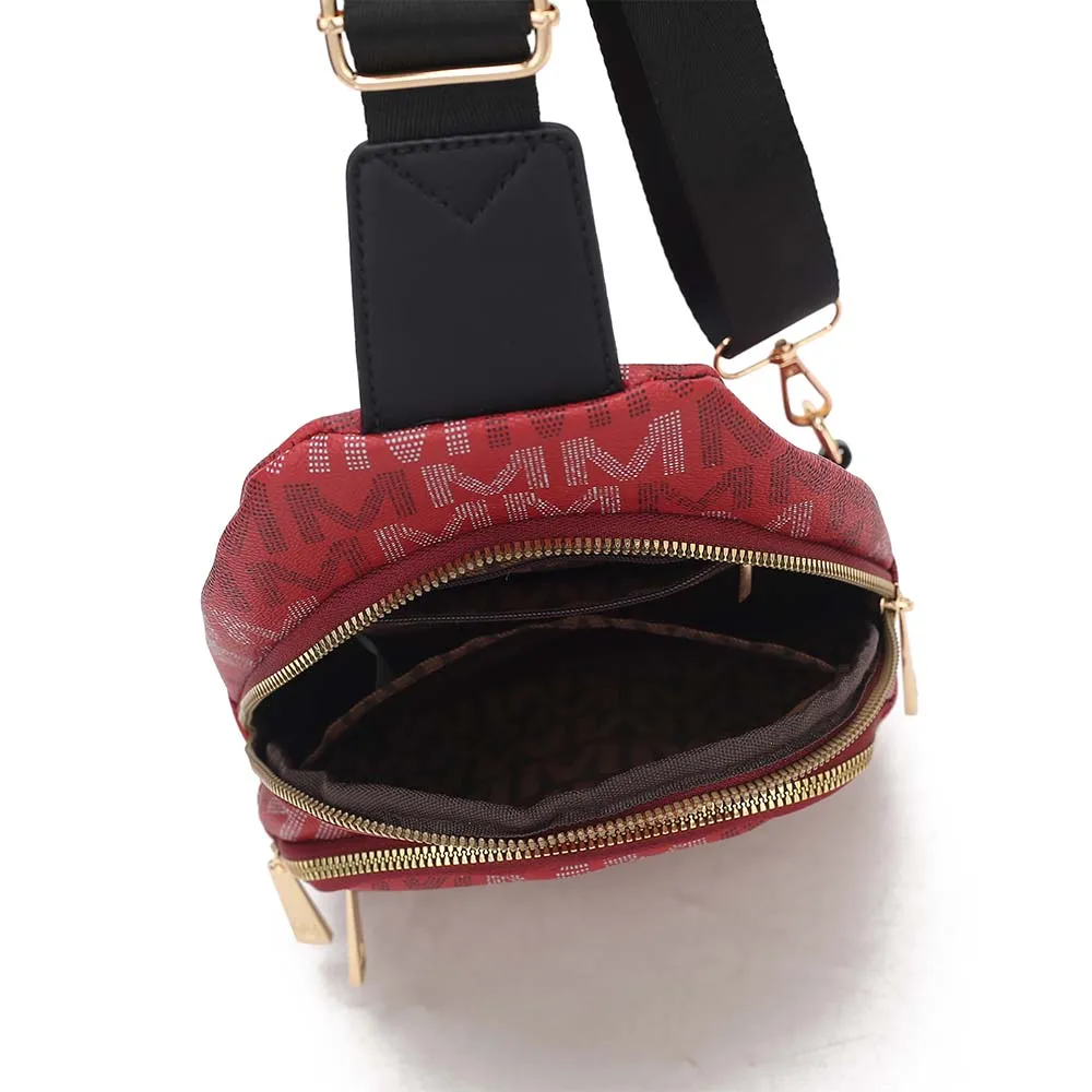 Helaena M Logo Printed Vegan Leather Womens Sling Bag by Mia K