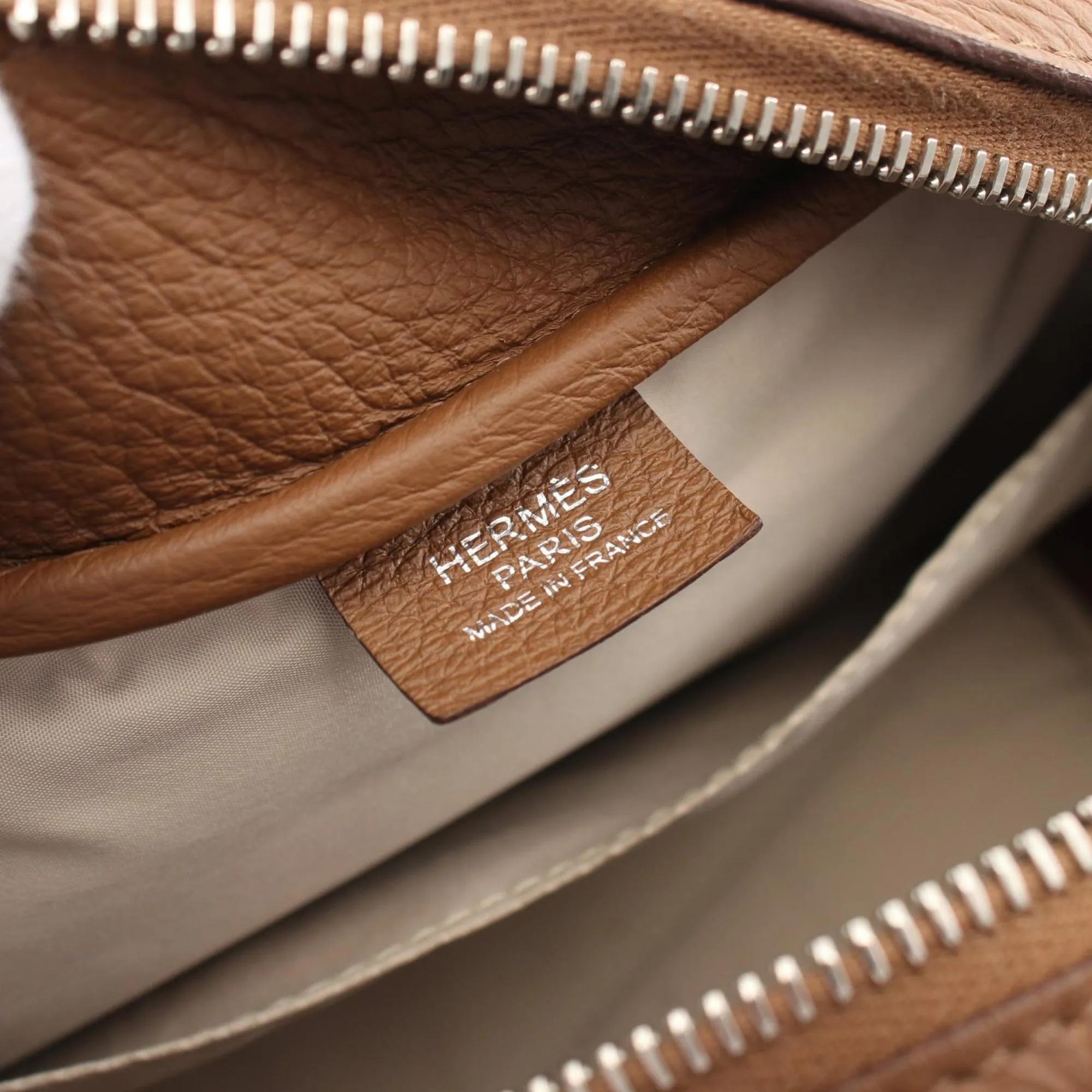 Hermes Alezan Taurillon Clemence Leather Clutch Bag (Pre-Owned)