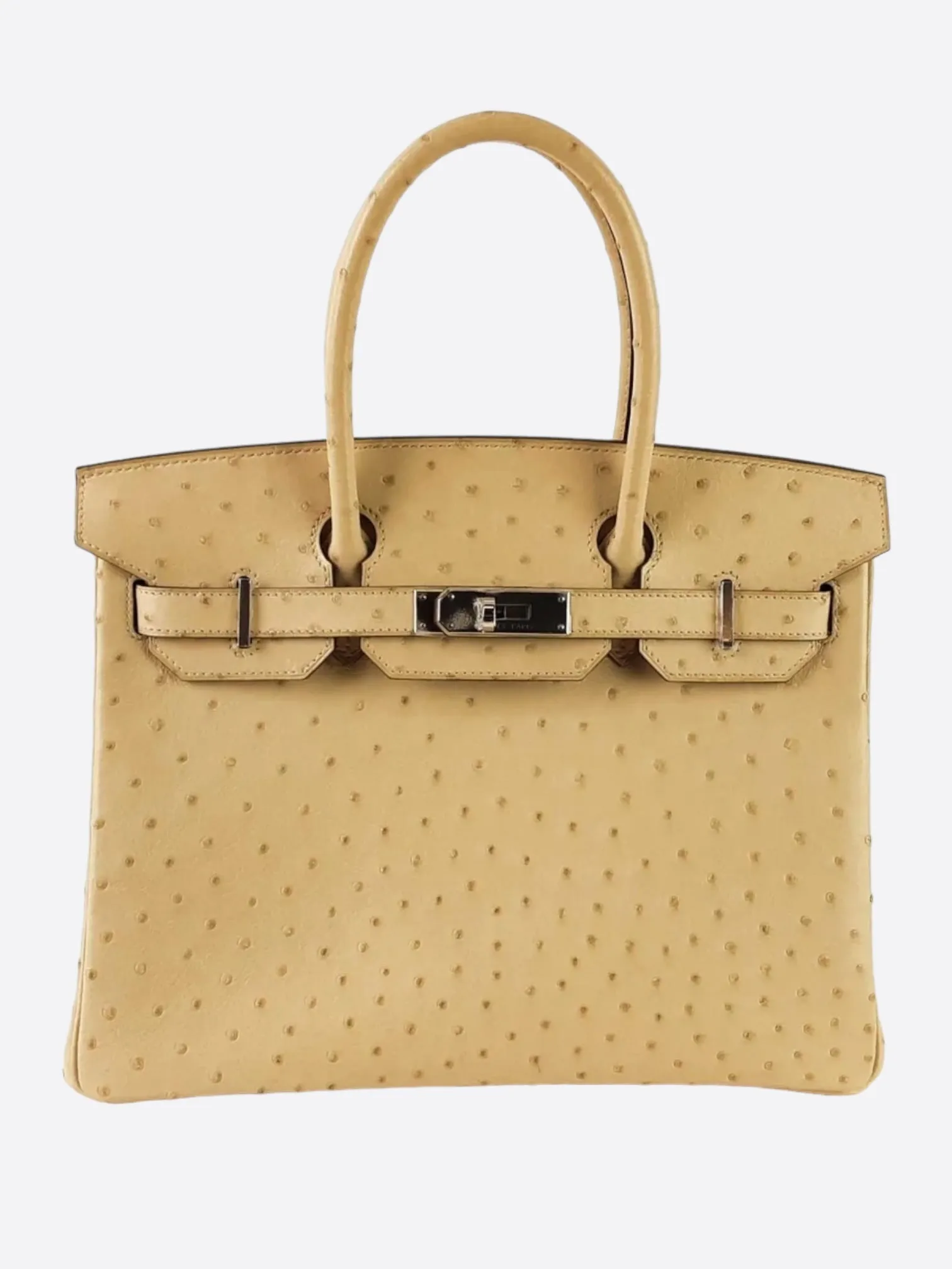 Hermes Beige Vanille Ostrich Birkin 30