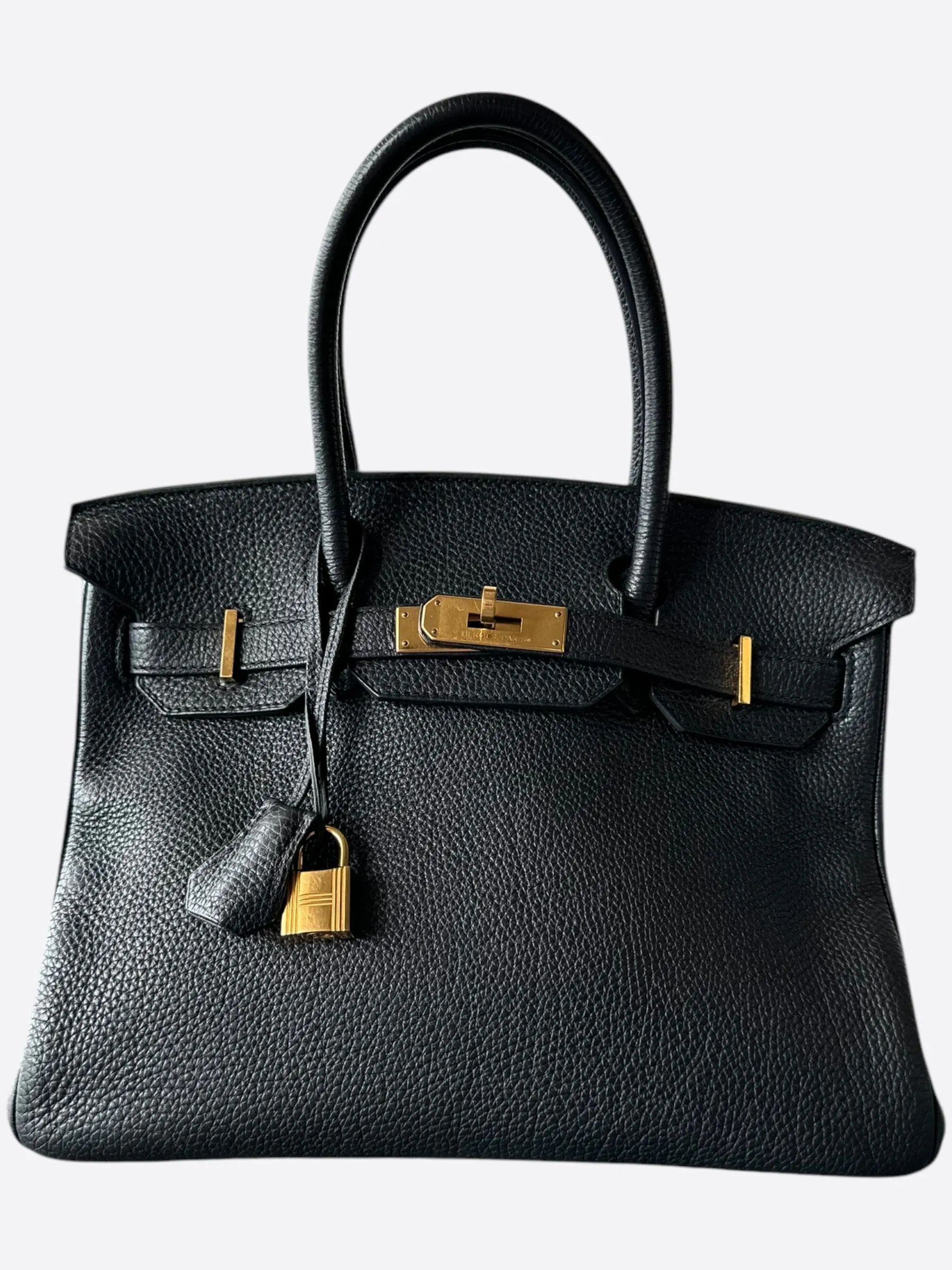 Hermes Black Noir Gold Togo Birkin 30