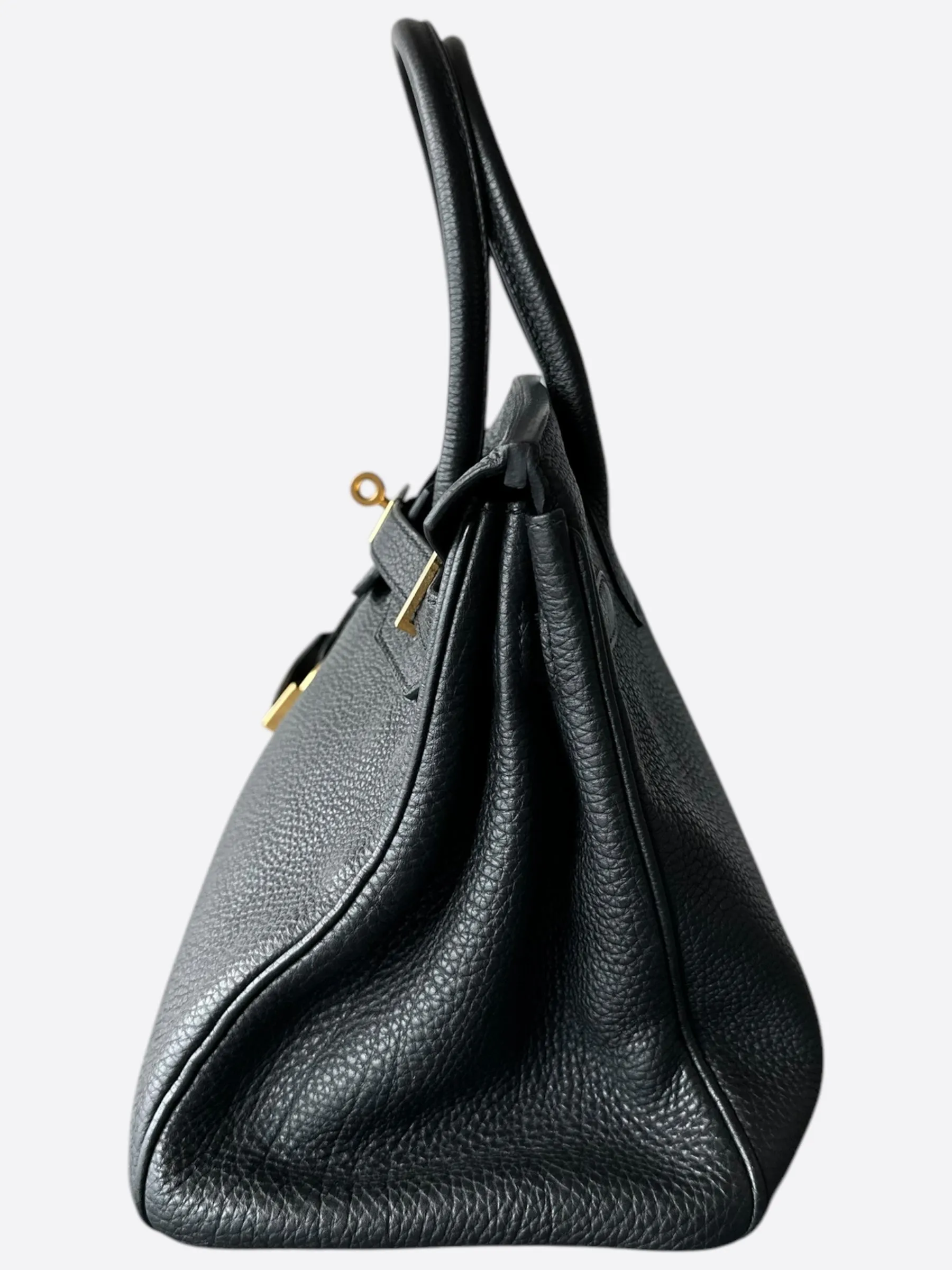 Hermes Black Noir Gold Togo Birkin 30
