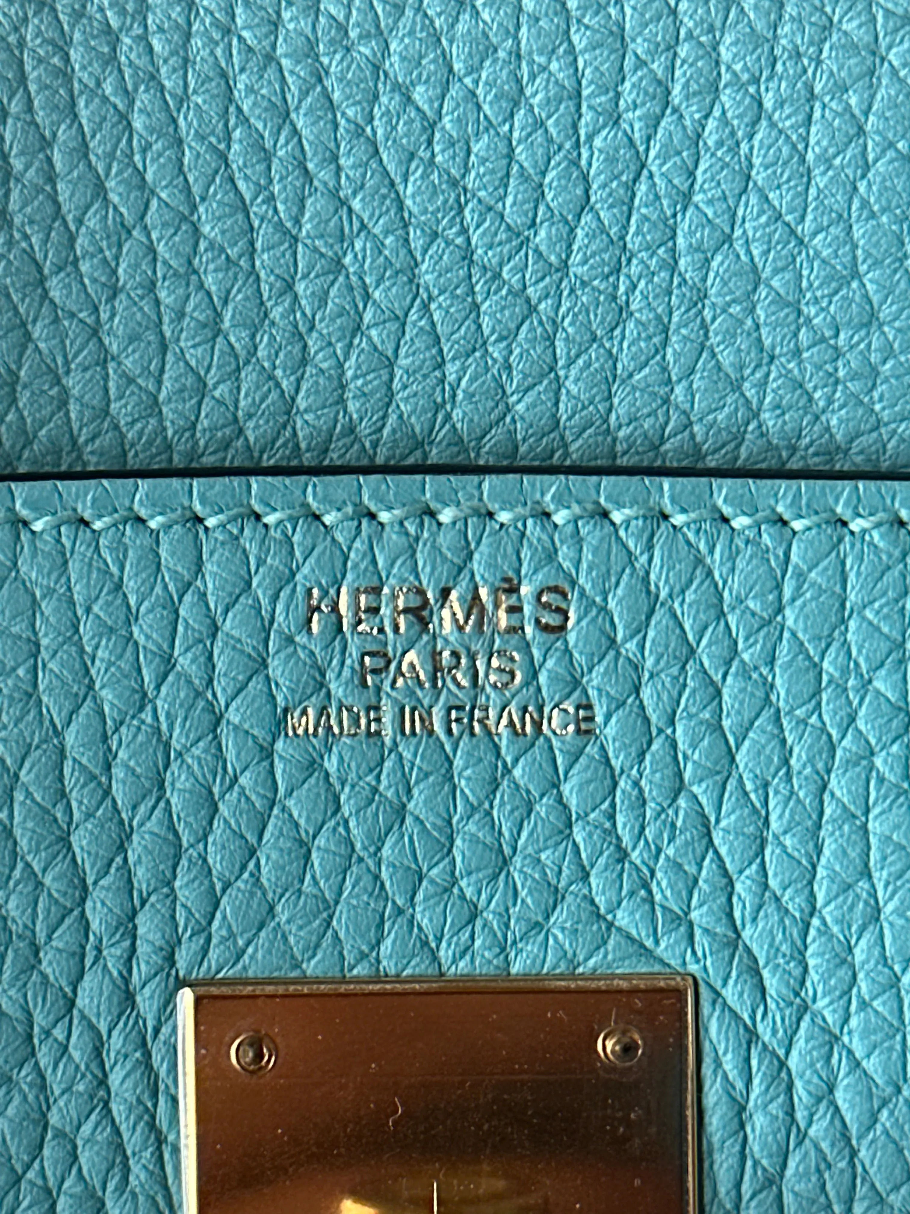Hermes Blue Atoll Gold Hardware Togo Birkin 30