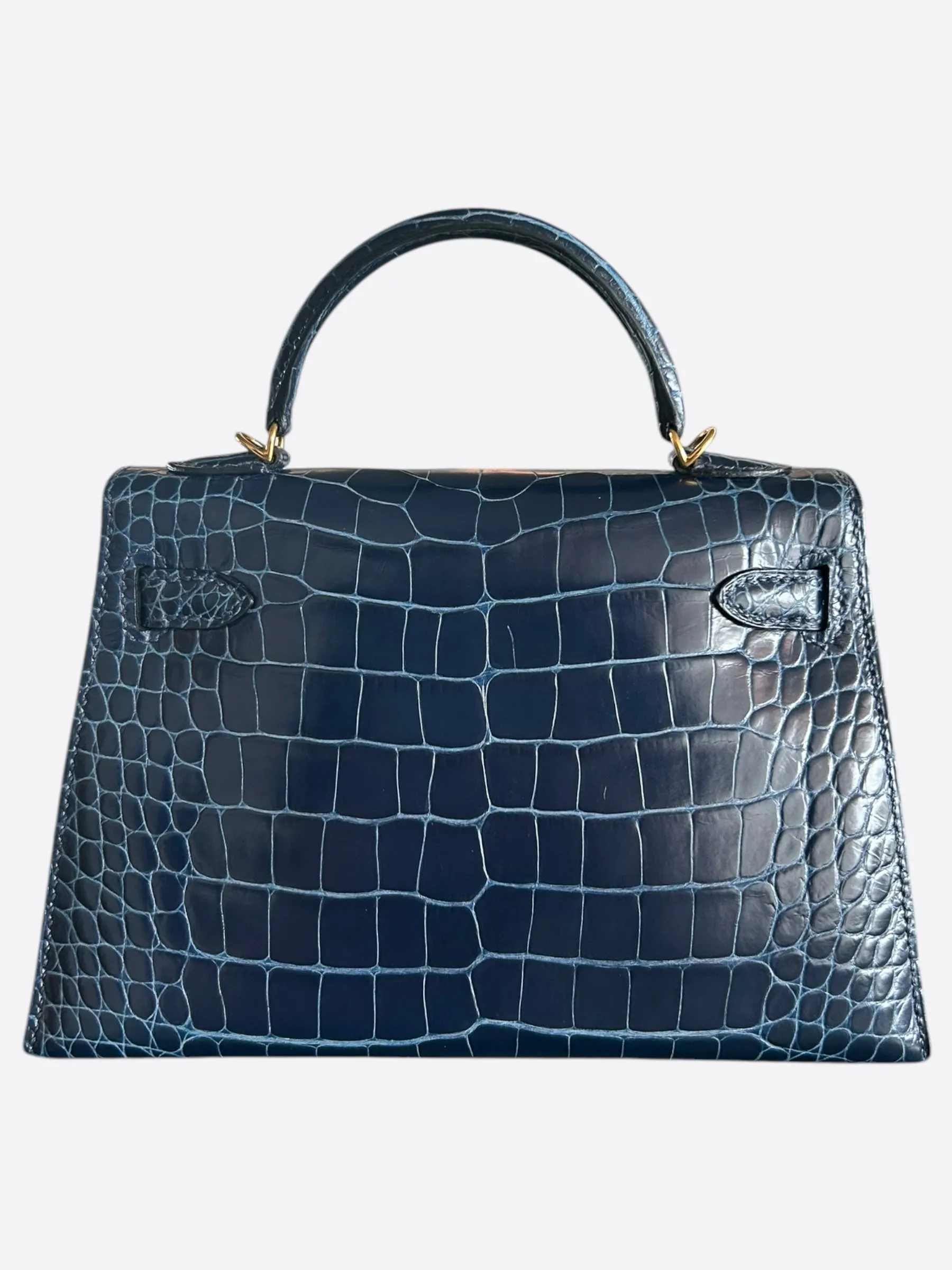 Hermes Blue Marine Crocodile Mini Kelly 20