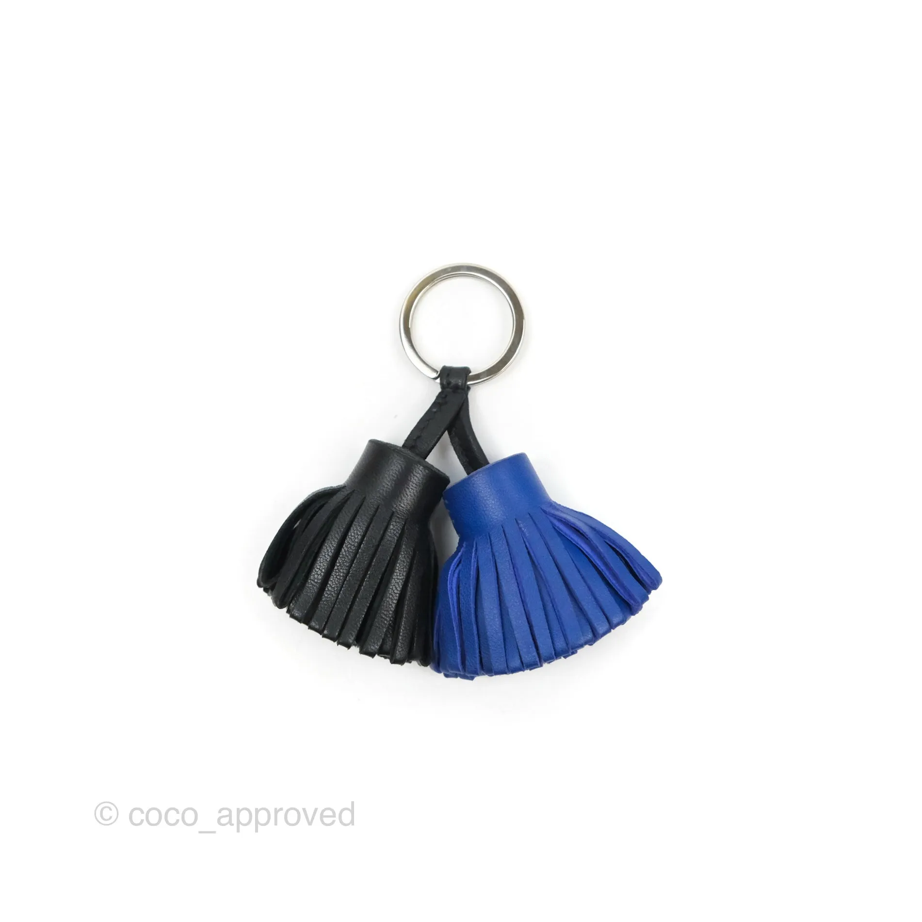 Hermes Carmen Key Ring Black&Blue Palladium Hardware