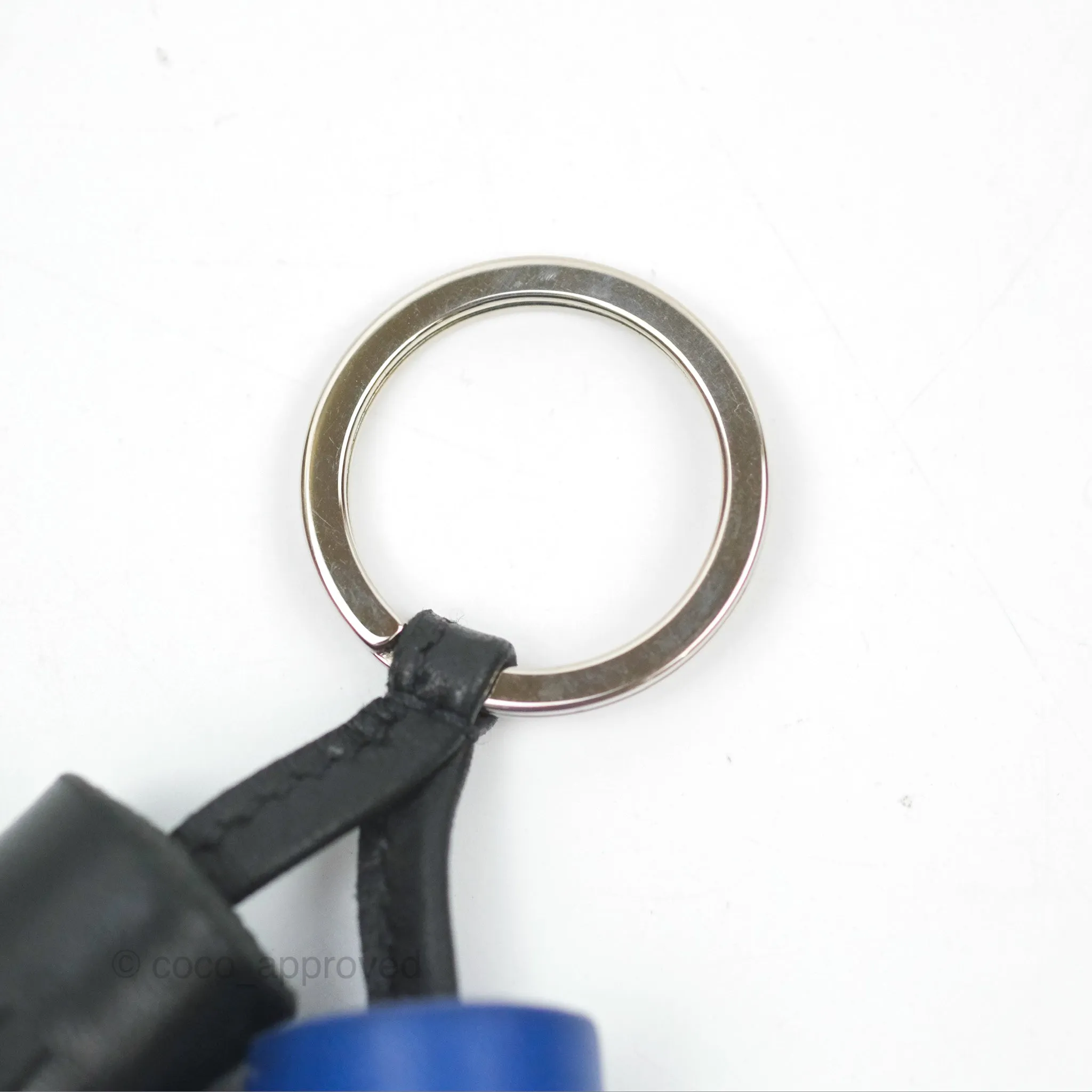 Hermes Carmen Key Ring Black&Blue Palladium Hardware