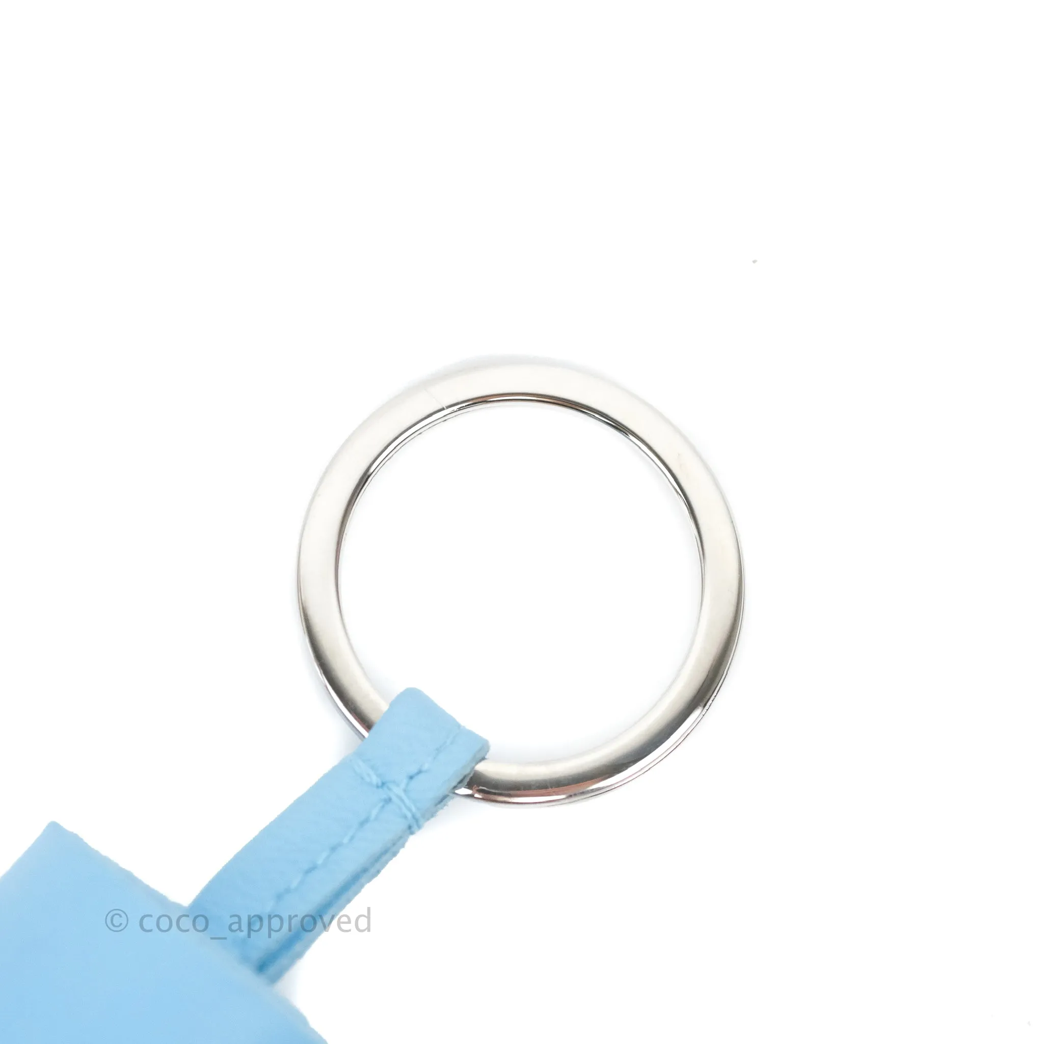 Hermes Carmen Key Ring Cleste Palladium Hardware