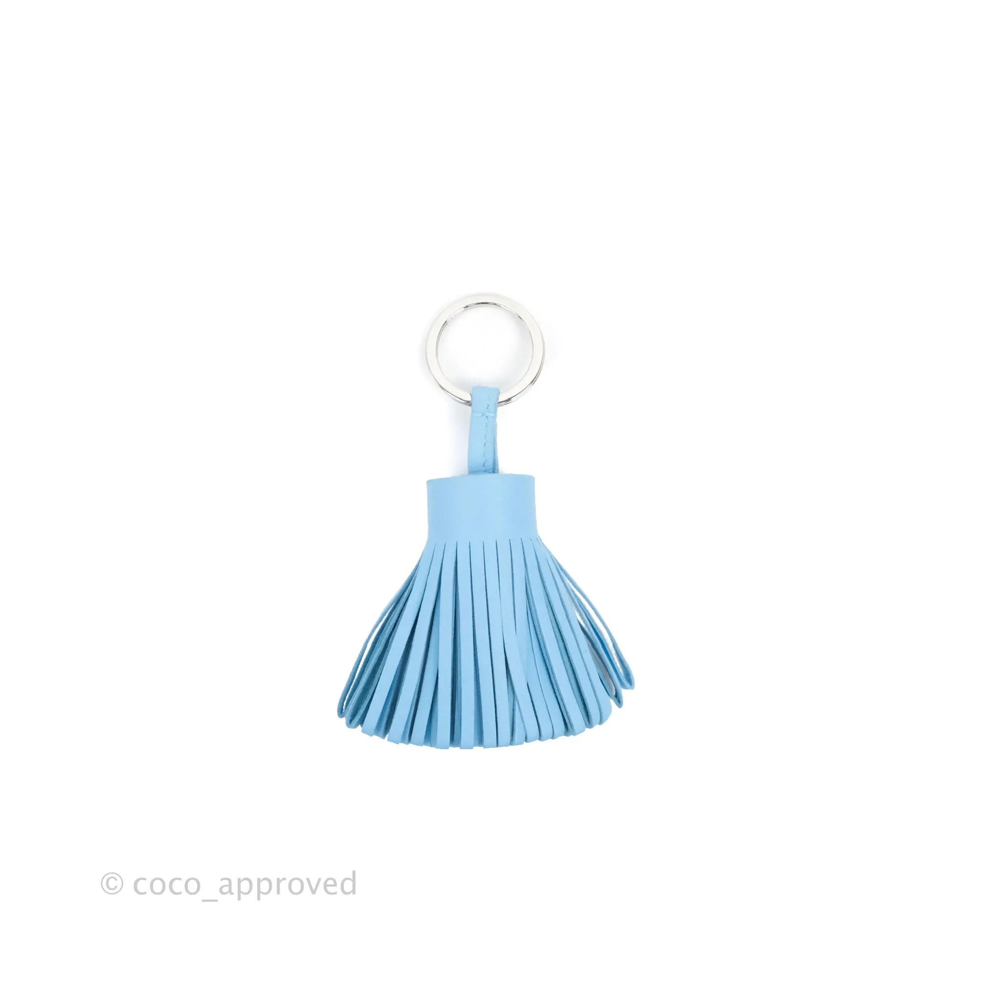 Hermes Carmen Key Ring Cleste Palladium Hardware