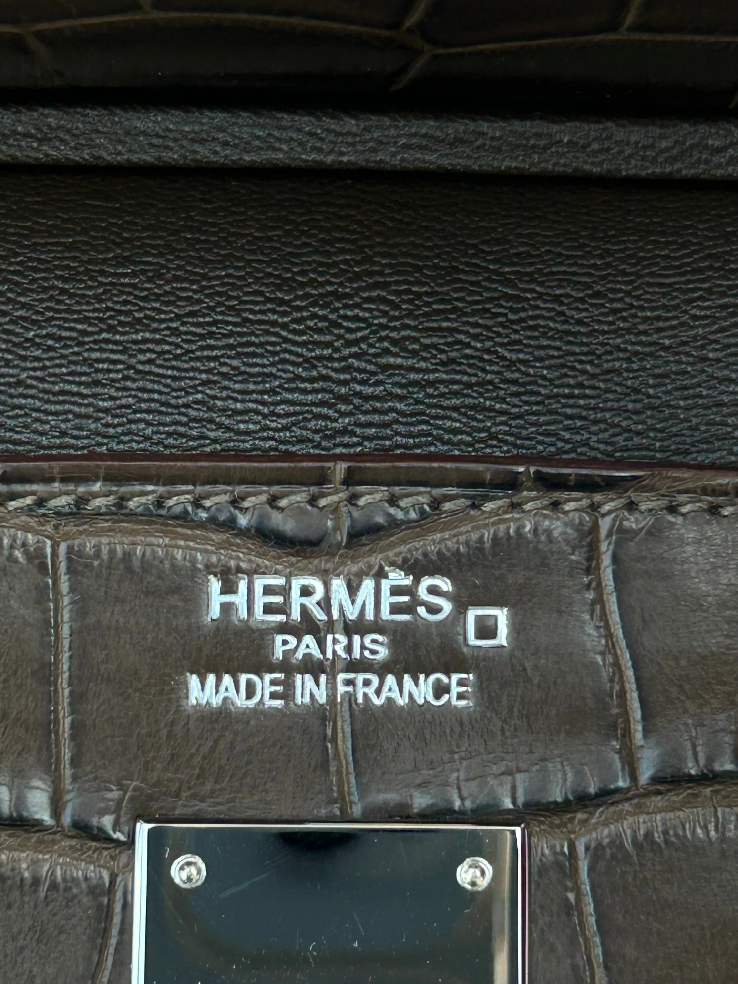 Hermes Elephant Grey Crocodile Birkin 40