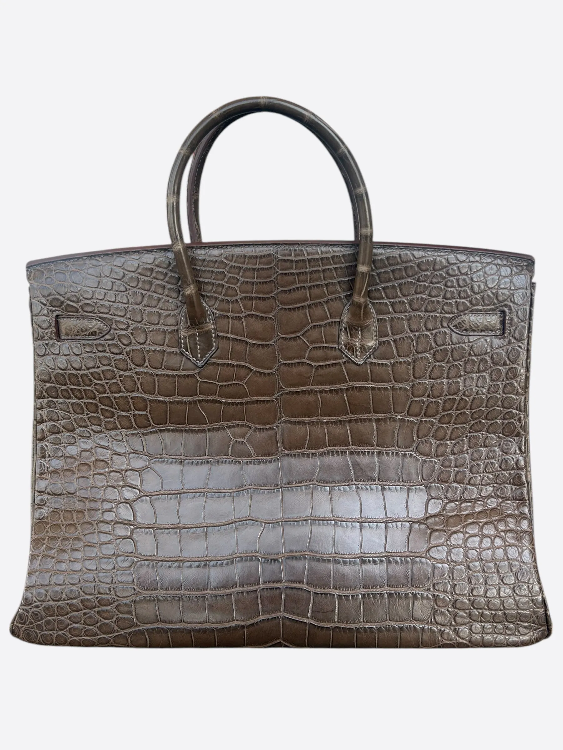 Hermes Elephant Grey Crocodile Birkin 40